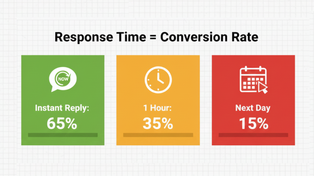 WhatsApp automation response time impact on lead conversion rates for Durgapur local businesses
